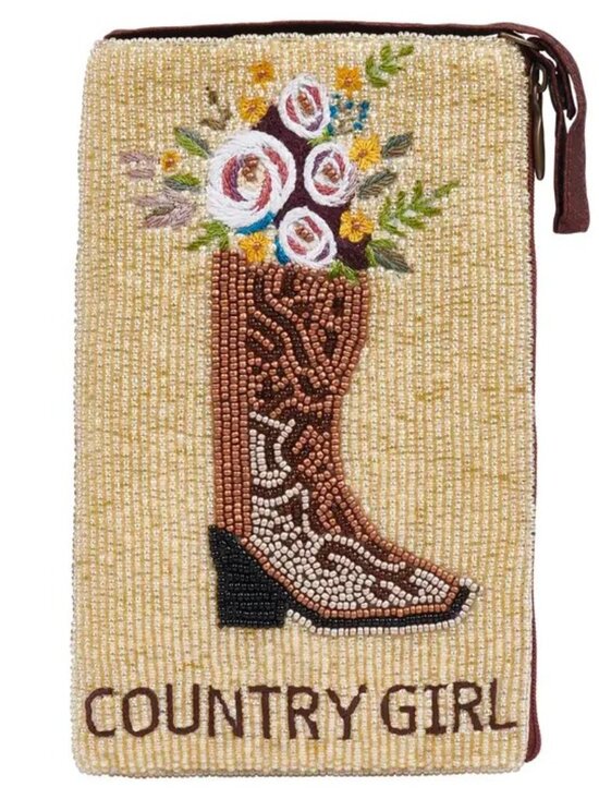 Bamboo Trading Company Handbags - Beaded Phone Crossbody Bag.